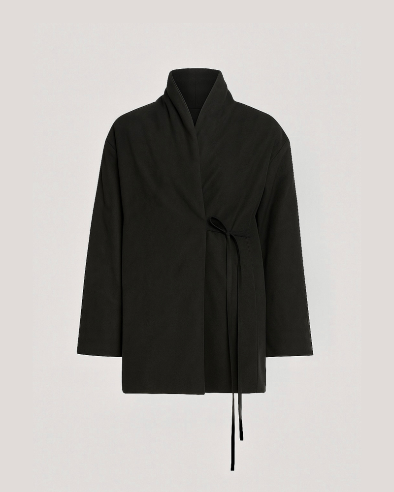 Куртка с шалевым воротником укороченная