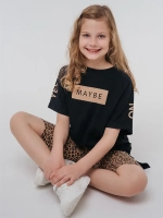 Летний костюм для девочки футболка и велосипедки