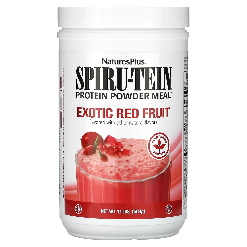 NaturesPlus, Spiru-Tein, протеиновый порошок, экзотические красные фрукты, 504 г (1,1 фунта)