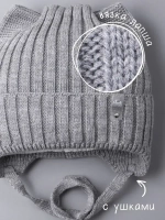 Шапка для девочки с ушками осенняя