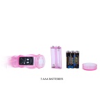 Розовый гнущийся анально-вагинальный вибратор 22,5см с тройной стимуляцией Baile Intimate Tease BW-037021A