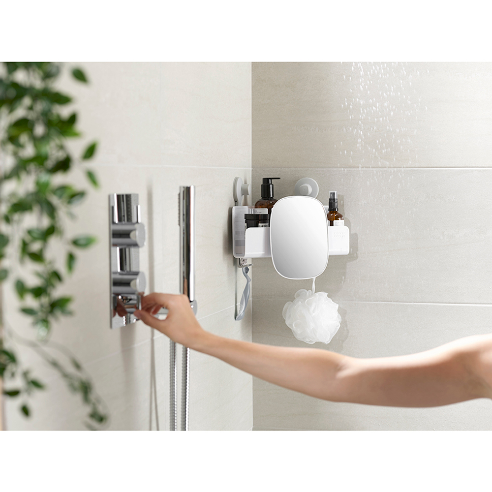 Органайзер для душа с зеркалом угловой easystore, белый