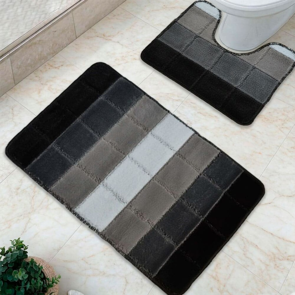 Комплект ковриков DKTX Comfort Quadro 2шт 50*80/50*40см 10мм (светло-серый)