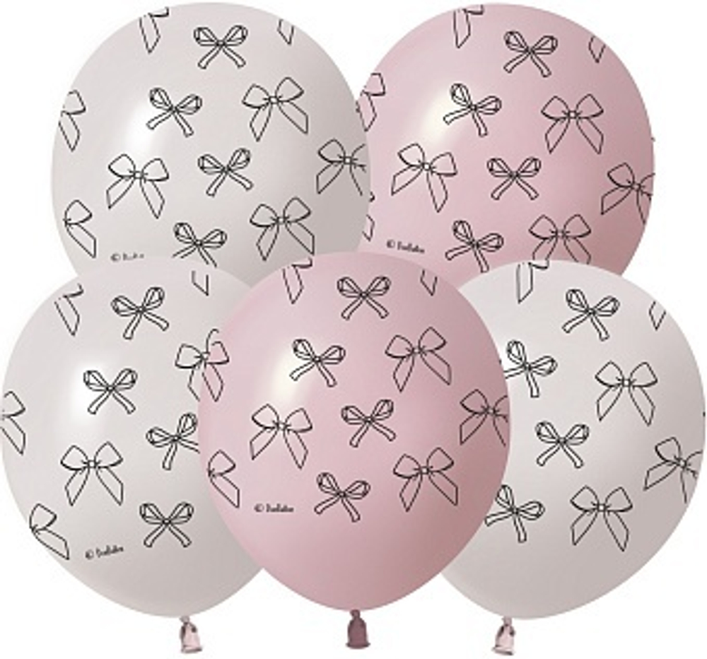 К512 12'' Бантики Ассорти пастель ретро 30 см.