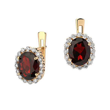 Серьги с бриллиантом  из желтого золота JA-S-37161-10