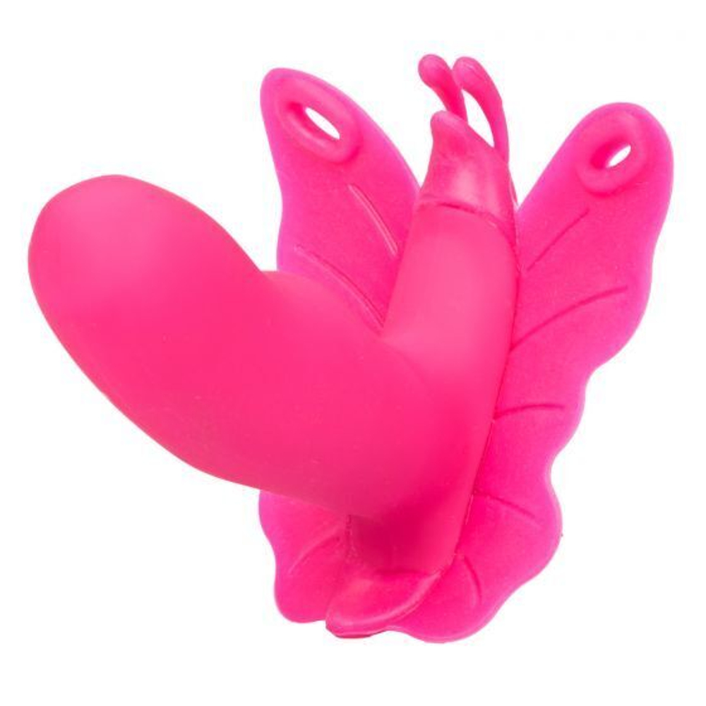 Розовая вибробабочка на ремешках Silicone Remote Venus Penis (Цвет: розовый)