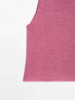 Massimo Dutti Вязаный топ с круглым вырезом, розовый