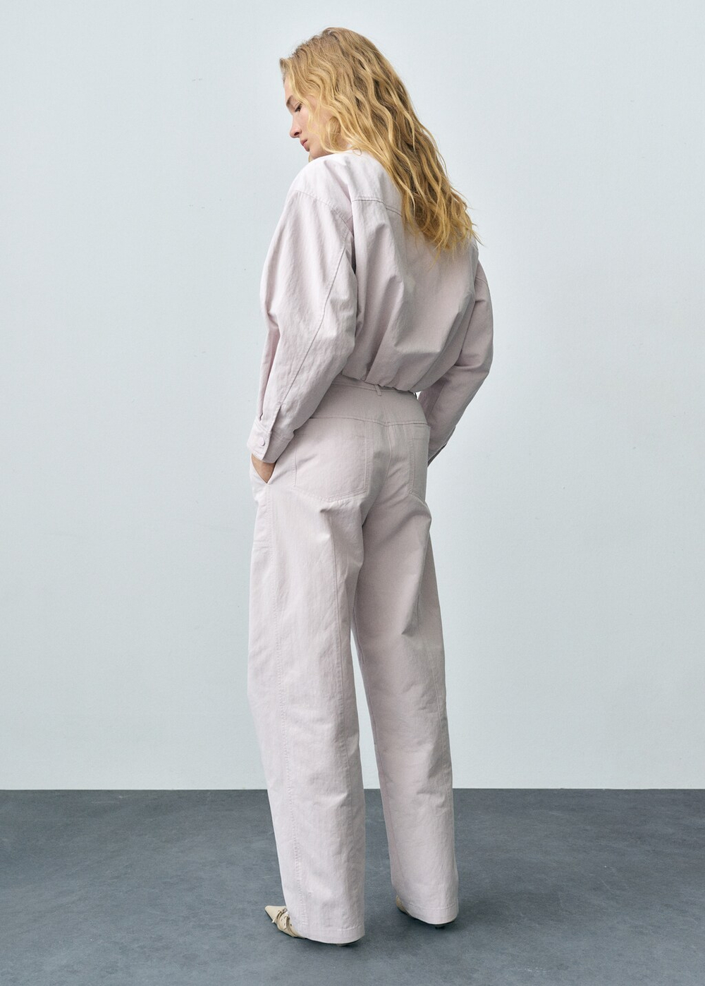 Брюки wideleg с декоративными строчками