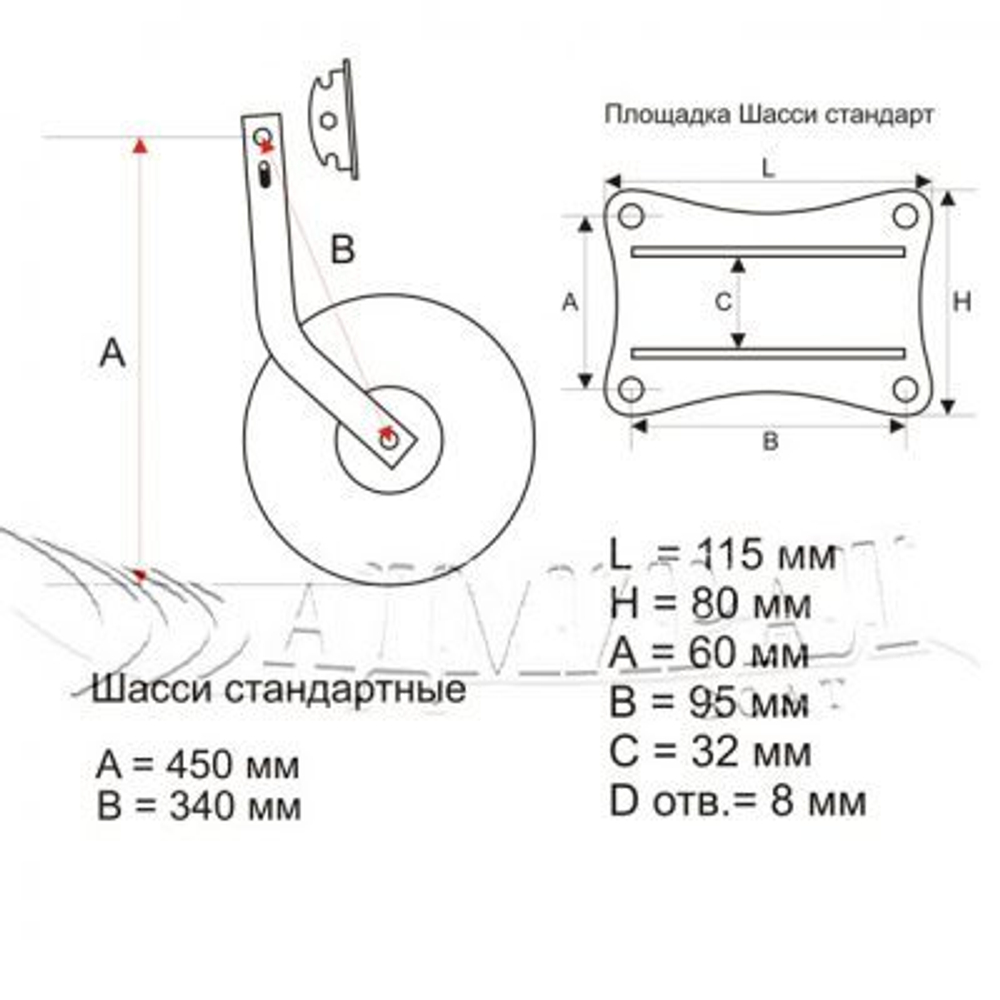 Шасси лодочные ДВОЙНЫЕ (Быстросъемные)