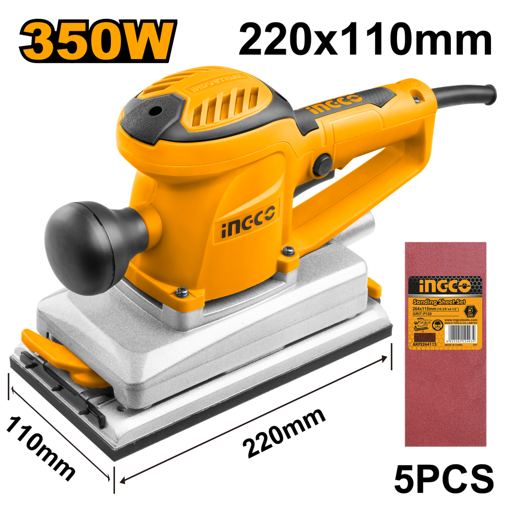 Вибрационная шлифовальная машина INGCO FS35028 INDUSTRIAL 220х110 мм 350 Вт