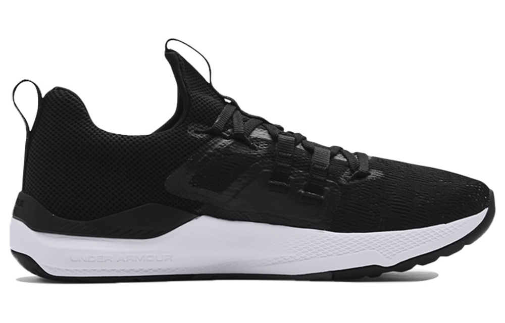 Under Armour Project Rock Johnson BSR non-slip breathable low-cut comprehensive training shoes black and white