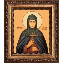 Анна Ежова Пре­по­доб­но­му­че­ни­ца. Икона на холсте. В раме 10 х 12 см.