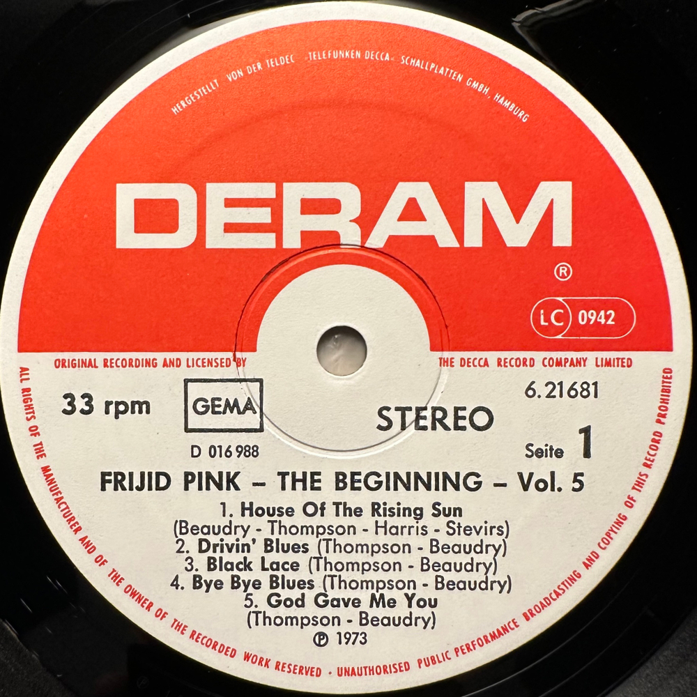 Frijid Pink - The Beginning Vol. 5 (Германия 1973г.)