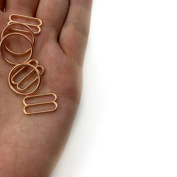 Кольцо для бретели розовое золото 15 мм