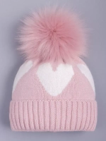 Шапка для девочки зимняя вязаная с помпоном