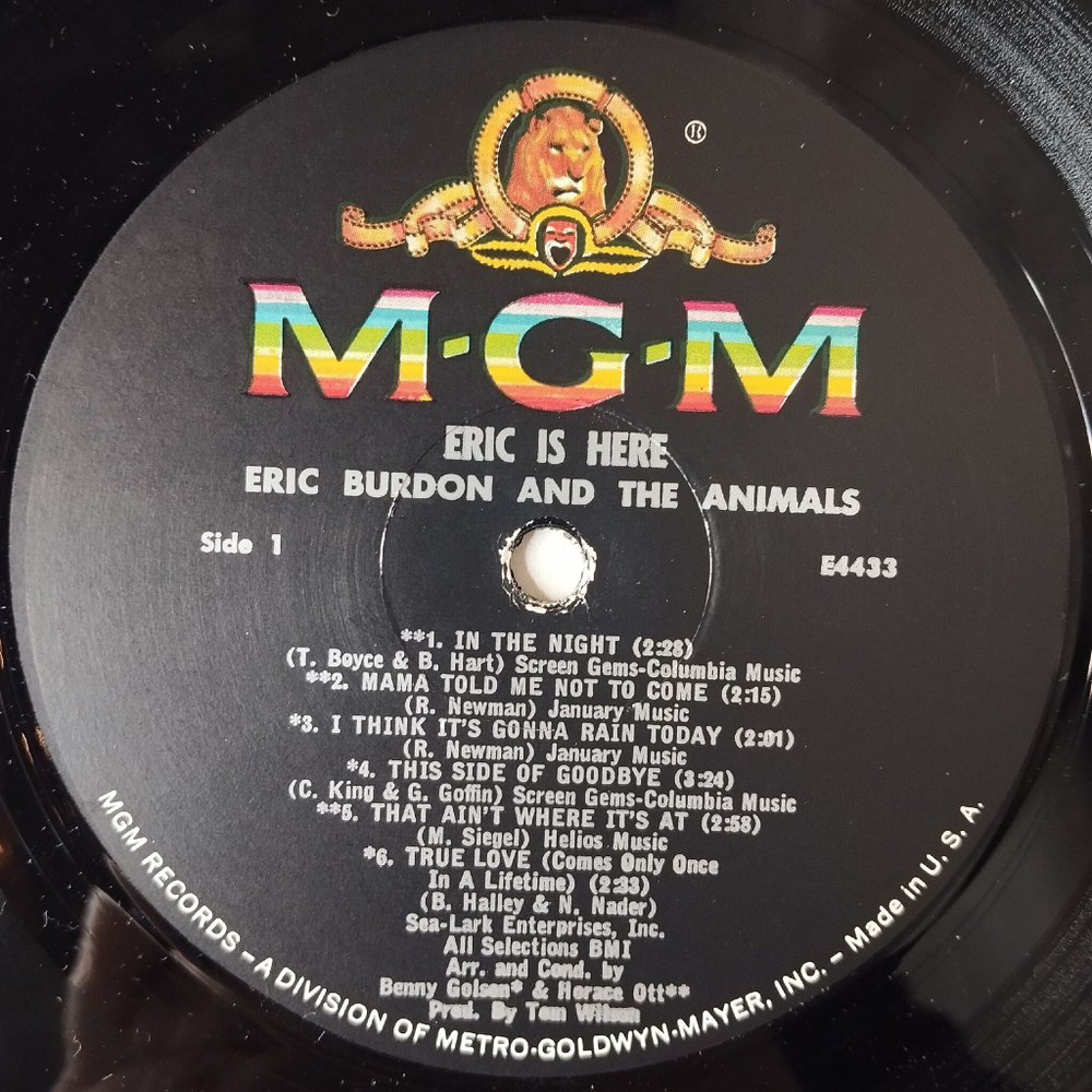Винтажная виниловая пластинка LP Eric Burdon and The Animals Eric Is Here (USA 1967)