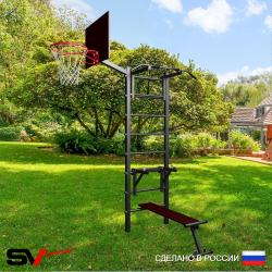 Уличная шведская стенка Sv Sport У429К (Турник/Стойка/Скамья/Щит баскет)