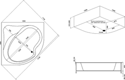 Акриловая ванна Bas (Бас) Аура 150х150, с каркасом