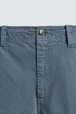 ZARA ШОРТЫ КАРГО RELAXED FIT, СИНИЙ