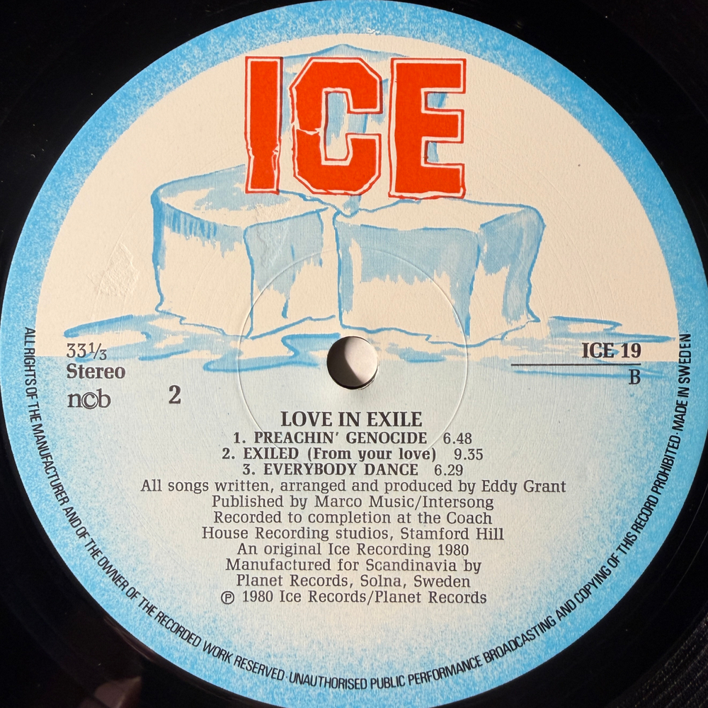 Eddy Grant ‎– Love In Exile (Швеция 1980г.) T