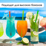 Трубочка без изгиба, диаметр 8 мм, 24 см, цветное ассорти, 250 штук