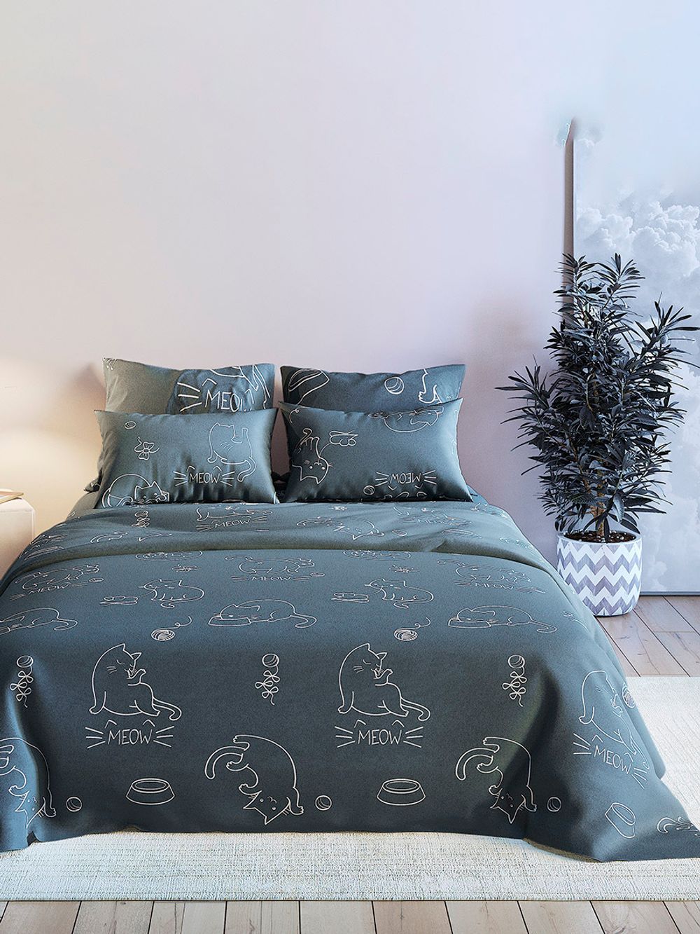 Комплект наволочек 2шт Сказка "Котики" 50х70 см