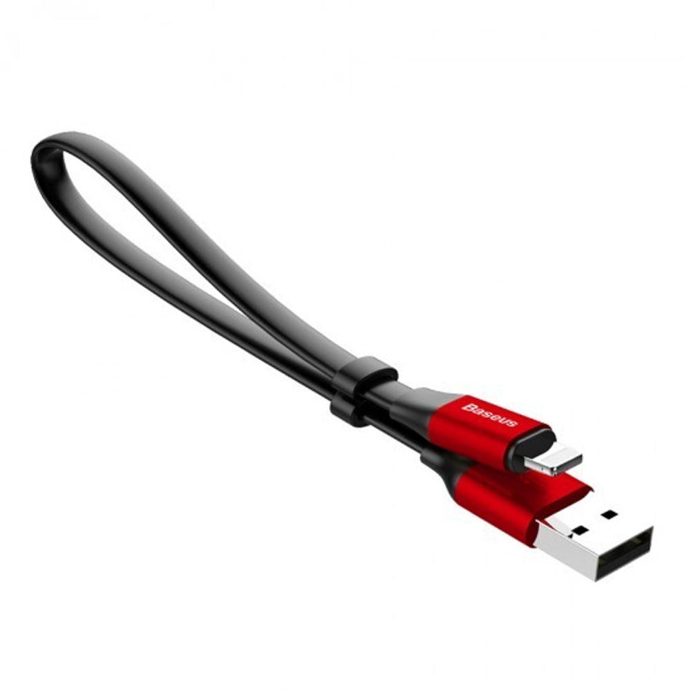 USB дата кабель Baseus Nimble Portable Cable for iPhone 23см, 010844 Черный + красный