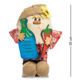 Народные промыслы DO-059 Домовой-копилка Кузя с перцем и бутылкой - Вариант A