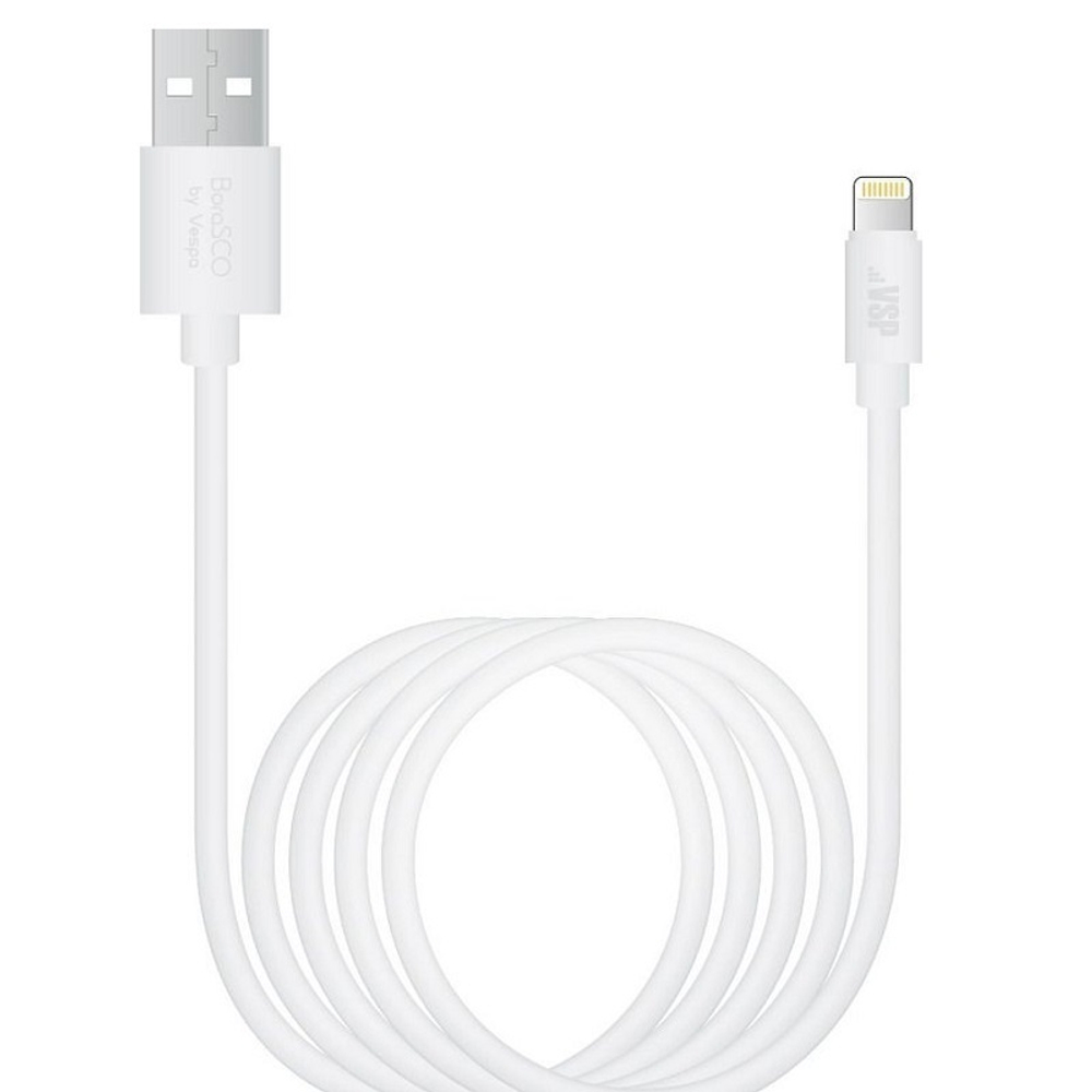 Кабель BoraSCO Apple 8-pin, белый, 1м