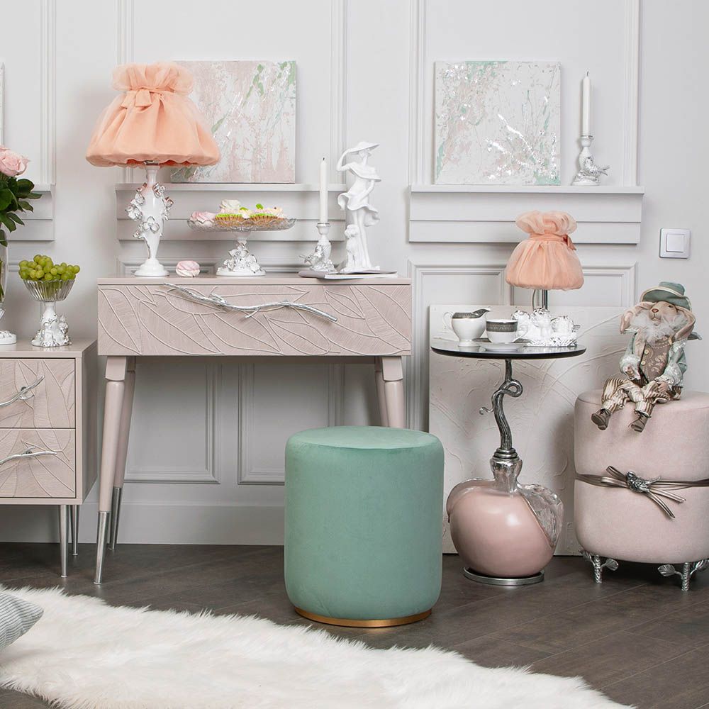 Столик декоративный с серебрянной столешницей Яблоко Евы Сильвер Пиони