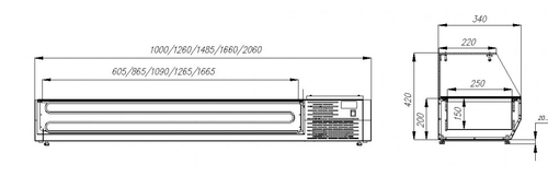 Холодильная витрина Carboma IKI A30 SM 1,3-G 0430