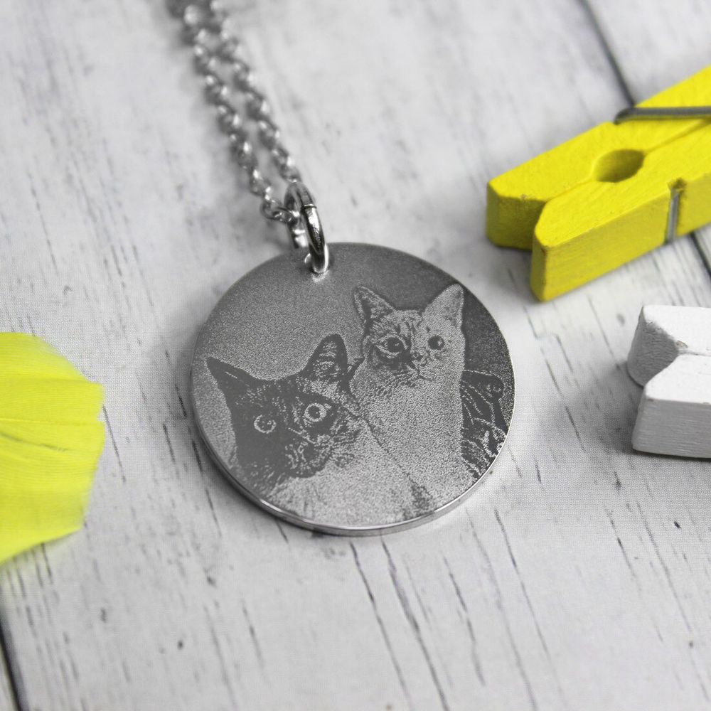 Кулон подвеска с гравировкой фото питомца на заказ