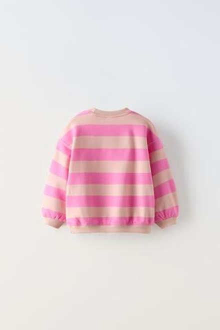 ZARA ТОЛСТОВКА В ШИРОКУЮ ПОЛОСКУ, РОЗОВЫЙ