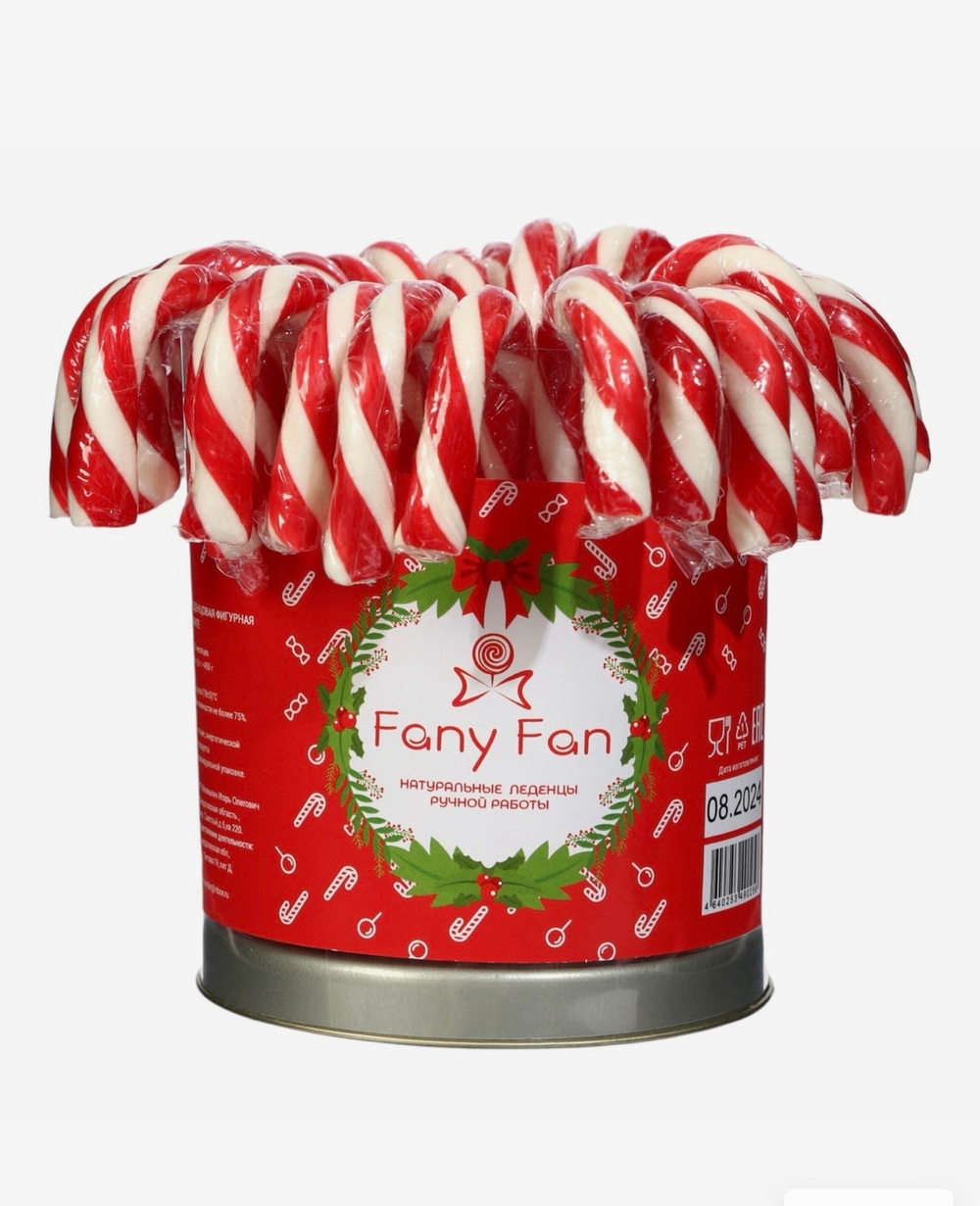 Карамель леденцовая новогодняя «Трость» со вкусом клубники, 15 г