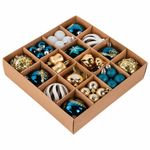 Шары ёлочные НАБОР 56 предметов, "Magic Box", бирюзовый/золото, пластик, ЗОЛОТАЯ СКАЗКА, 592174