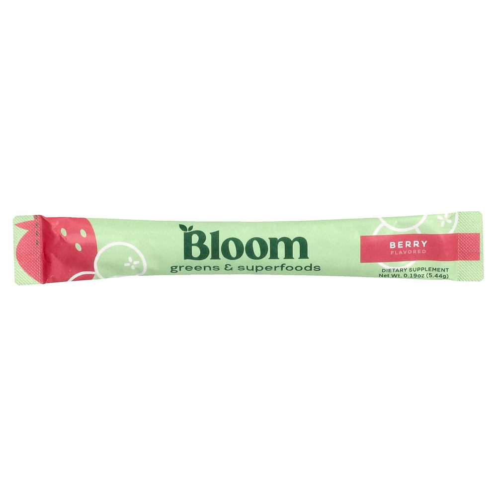 Bloom, Greens & Superfoods, ягоды, 5 пакетиков в стиках по 5,44 г (0,19 унции)