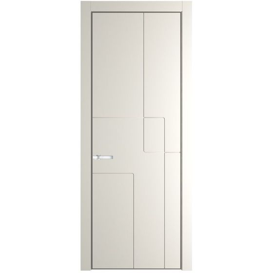 Межкомнатная дверь эмаль Profil Doors 3PA перламутр белый глухая профиль никель матовый