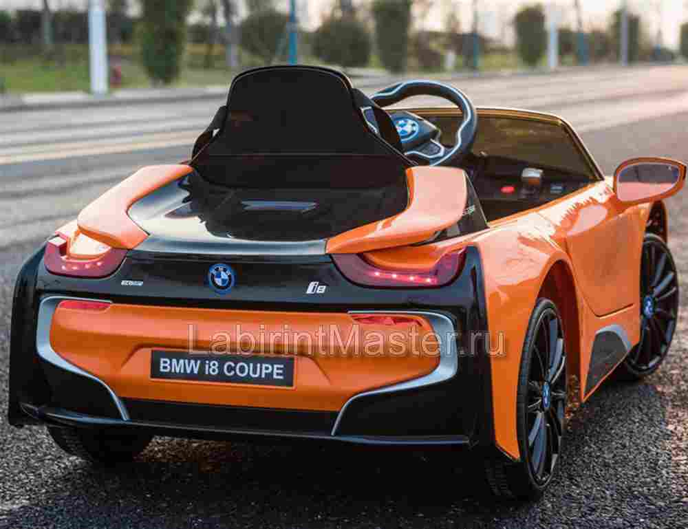 Детский электромобиль "BMW i8" 6V, оранжевый