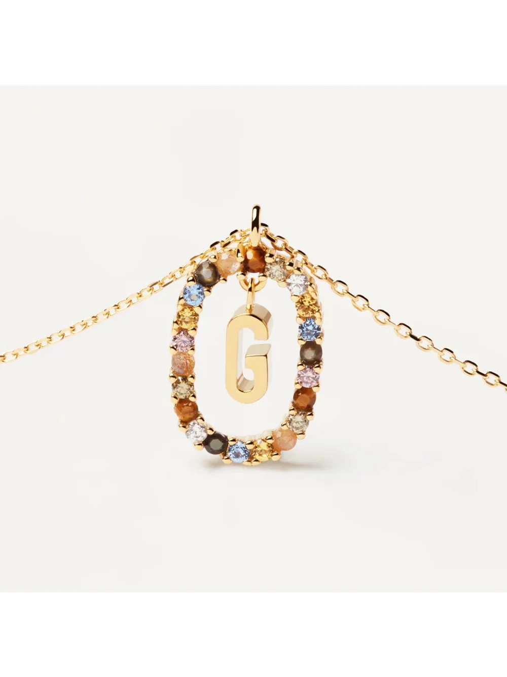 Колье Буква G серебро 925 пробы покрытое золотом