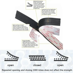 Многоразовая застёжка 3M Dual Lock SJ3560, прозрачная, 25 мм * 1 м / Липучка на клейкой основе, самозацепляющиеся грибки