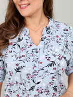 Блузка БЛ-122/ментол-цветыветочка