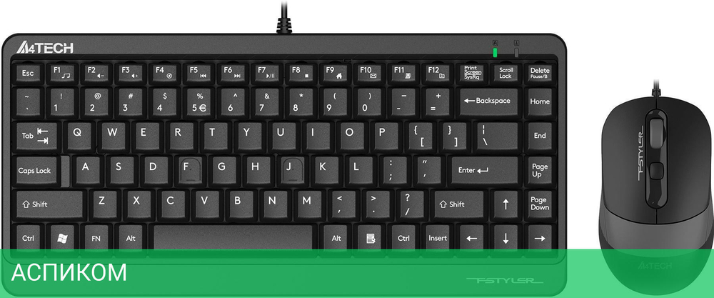 Набор периферии A4Tech Fstyler F1110 Grey черный/серый