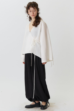 Длинные кюлоты из черного льна