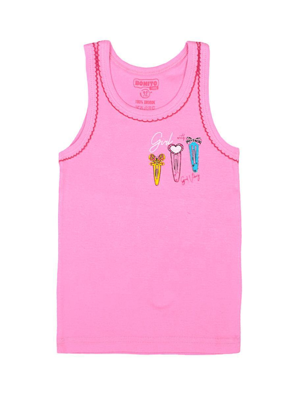 Майка д/дев,розовый,р.98,Bonito,BK536Md, 1 шт.