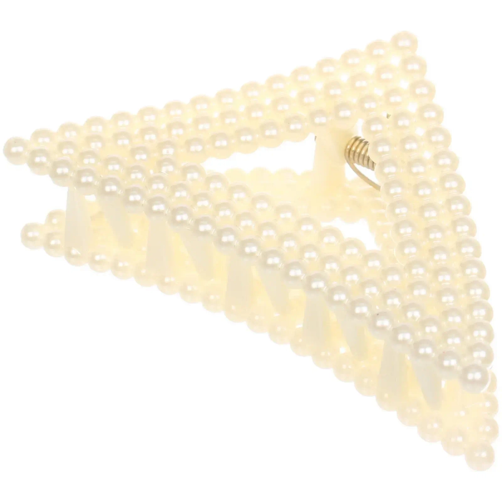 Заколка-краб для волос «Мон Пион», треугольник, цвет белый, 8,5см (Блистер)