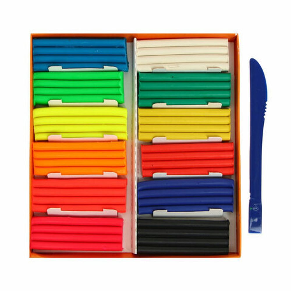 Пластилин классический ГАММА "Оранжевое солнце", 12 цветов, 6 классических + 6 флуоресцентных, 168 г, стек, 130520204