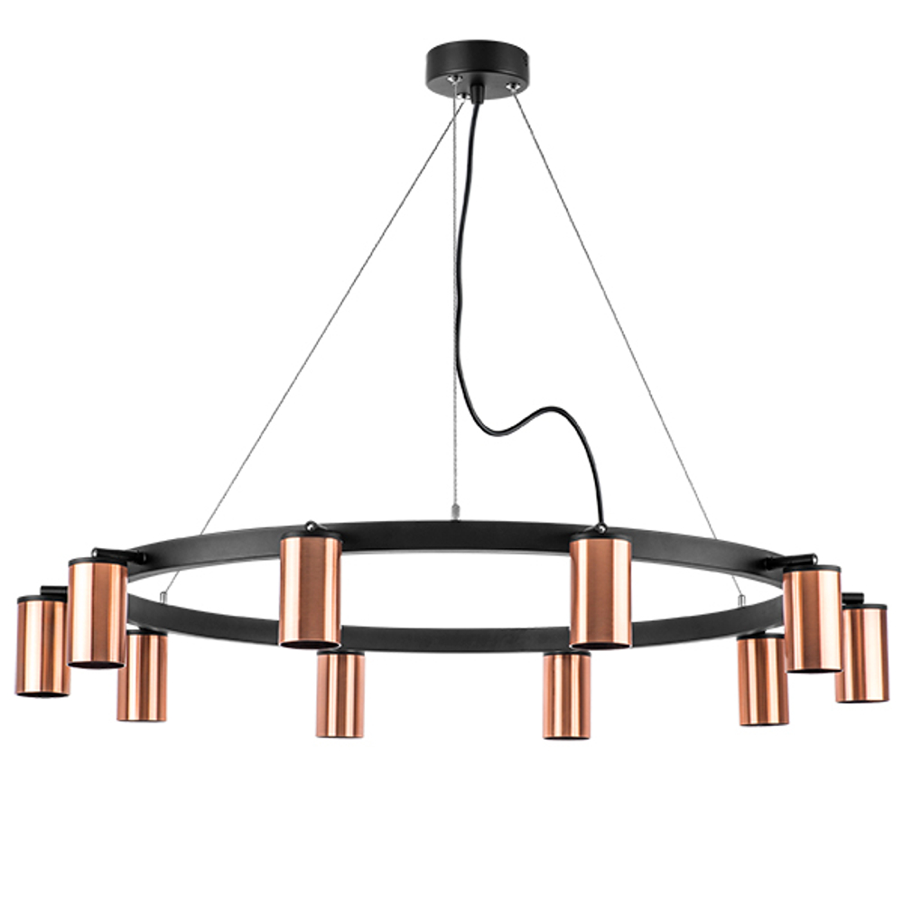 LR020300 Люстра RULLO 10х50W GU10 ЧЕРНЫЙ/МЕДЬ (571020+214430-10)