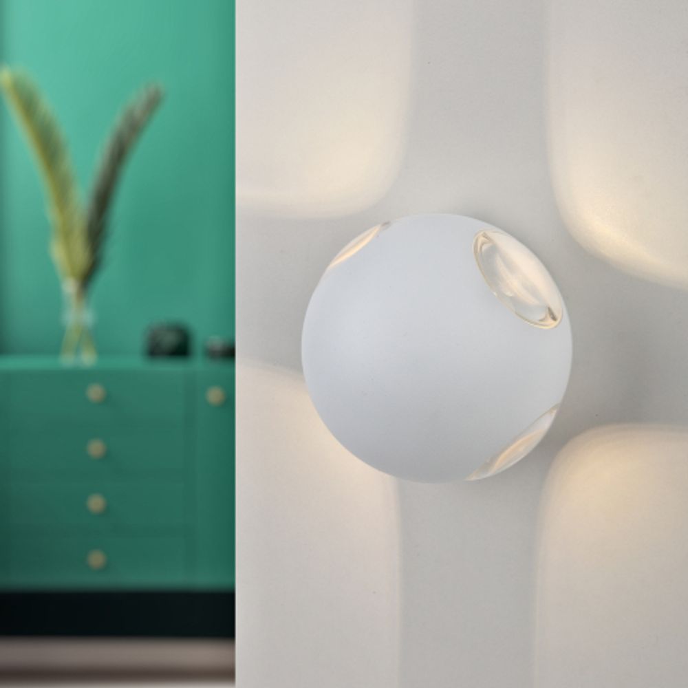 Светильник декоративный настенный светодиодный ЭРА WL10 WH 4х1Вт 3000К IP54 белый для интерьера и фасадов зданий | Фасадная декоративная подсветка