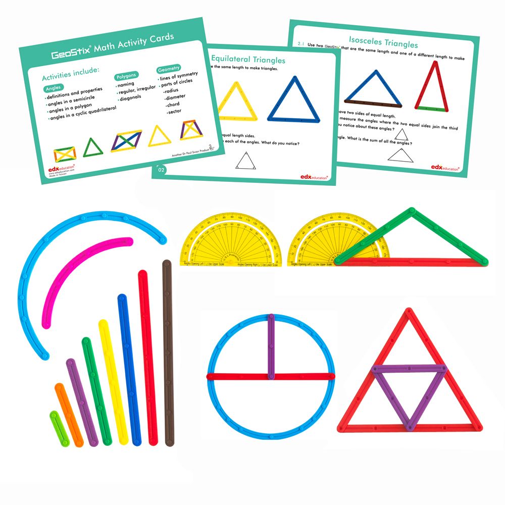 Палочки счетные Геостикс (100 дет.). Набор математический с заданиями