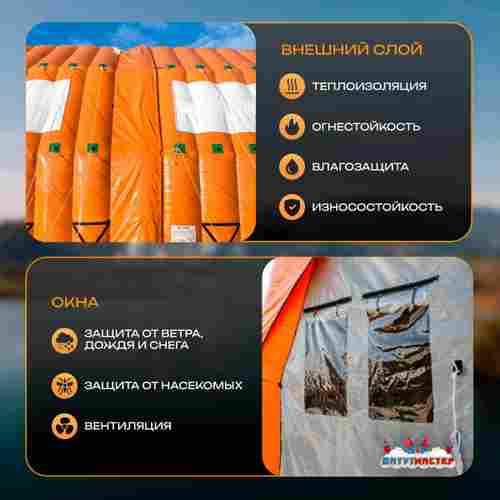 Пневмокаркасный ангар «Рубеж 3» 20×10×5,4 м — из ПВХ для ремонта и хранения техники